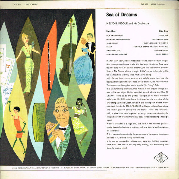 Nelson Riddle : Sea Of Dreams (LP, Album, Club, RE)