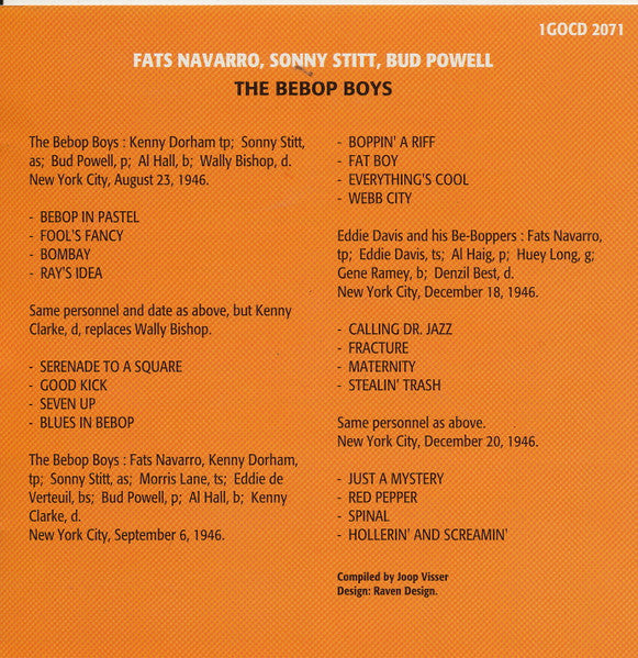 Fats Navarro, Sonny Stitt, Bud Powell : The Bebop Boys (CD, Comp)