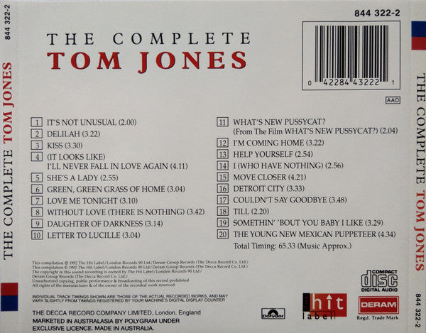 Tom Jones : The Complete Tom Jones (CD, Comp)