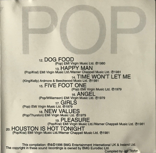 Iggy Pop : Pop Music (CD, Comp)