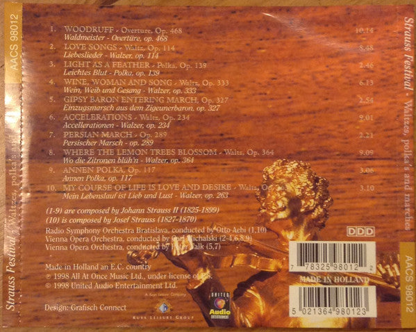 Johann Strauss Jr., Josef Strauss*, Wiener Volksopernorchester : Strauss Festival - Waltzes, Polka's and Marches (CD, Comp)