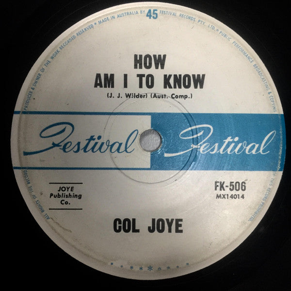 Col Joye : Raise Your Hand (7", Single)