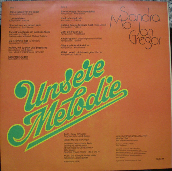 Sandra Mo & Jan Gregor : Unsere Melodie (LP, Album)