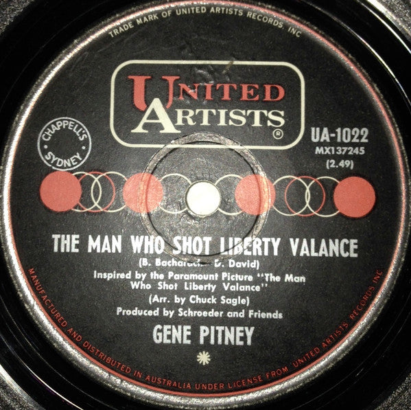 Gene Pitney : The Man Who Shot Liberty Valance (7")
