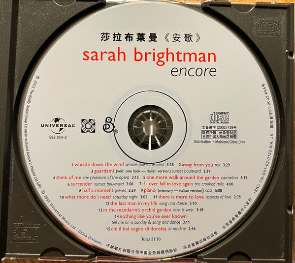 Sarah Brightman : Encore (CD, Comp)