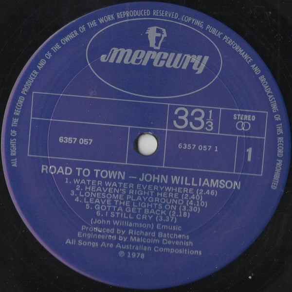 John Williamson : Road To Town (LP, Album, Gat)