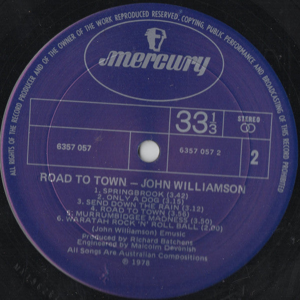 John Williamson : Road To Town (LP, Album, Gat)