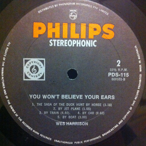 Wes Harrison : You Won't Believe Your Ears (LP)