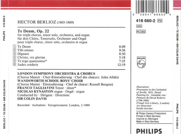 Berlioz*, London Symphony Orchestra & Chorus*, Sir Colin Davis : Te Deum (CD, Album, RE, RM)
