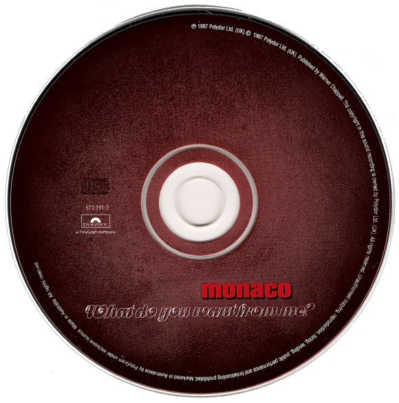 Monaco : What Do You Want From Me? (CD, Single, Car)