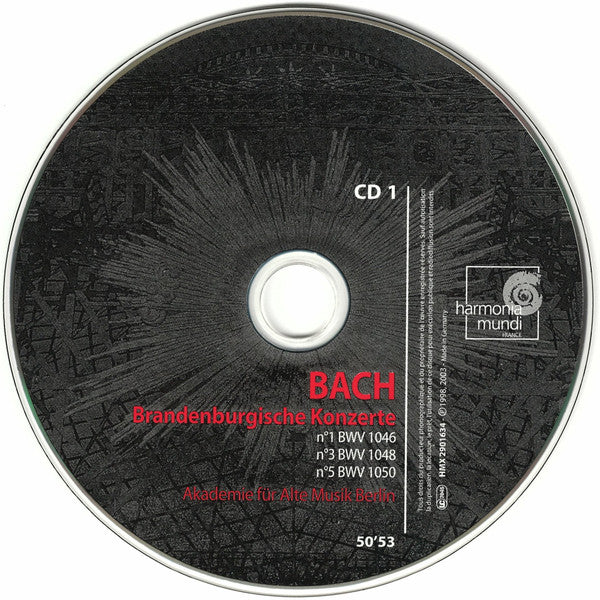 J. S. Bach* ‎– Akademie Für Alte Musik Berlin : Brandenburgische Konzerte Nr. 1-6 = Concertos Brandebourgeois (2xCD, Album, RE)