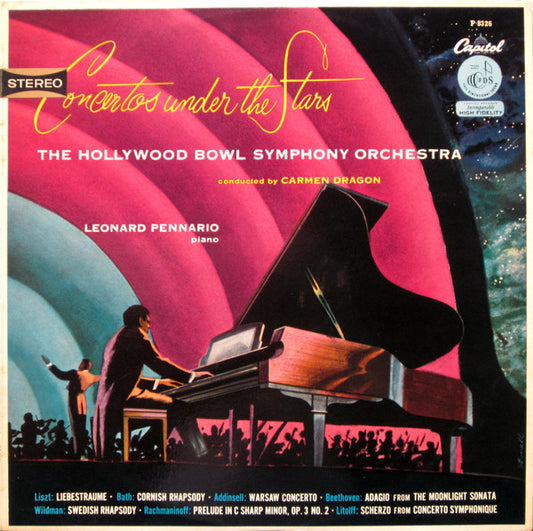 The Hollywood Bowl Symphony Orchestra, Carmen Dragon, Leonard Pennario : Concertos Under The Stars (LP, Album)