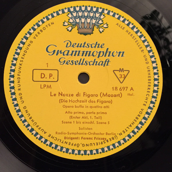 Wolfgang Amadeus Mozart – Ferenc Fricsay, Dietrich Fischer-Dieskau · Maria Stader · Irmgard Seefried · Renato Capecchi · Hertha Töpper : Le Nozze Di Figaro = Die Hochzeit Des Figaro (Box + 3xLP, Mono)