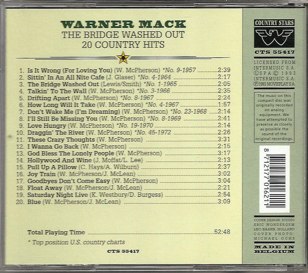 Warner Mack : The Bridge Washed Out 20 Country Hits (CD, Comp)