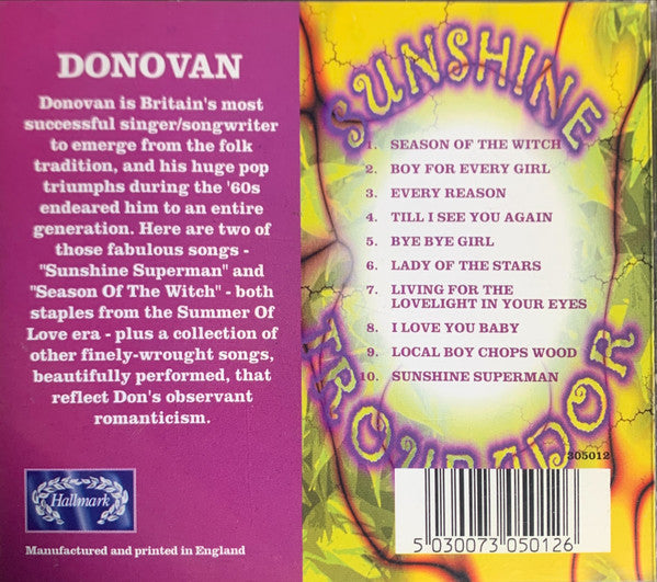 Donovan : Sunshine Troubador (CD, Comp)