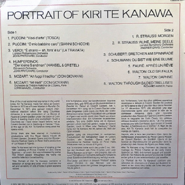 Kiri Te Kanawa : Portrait Of Kiri Te Kanawa (LP, Comp)