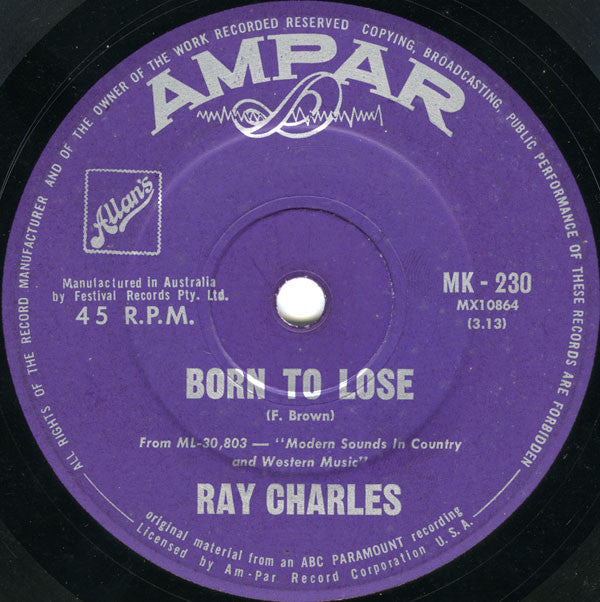 Ray Charles : I Can't Stop Loving You (7", Single)