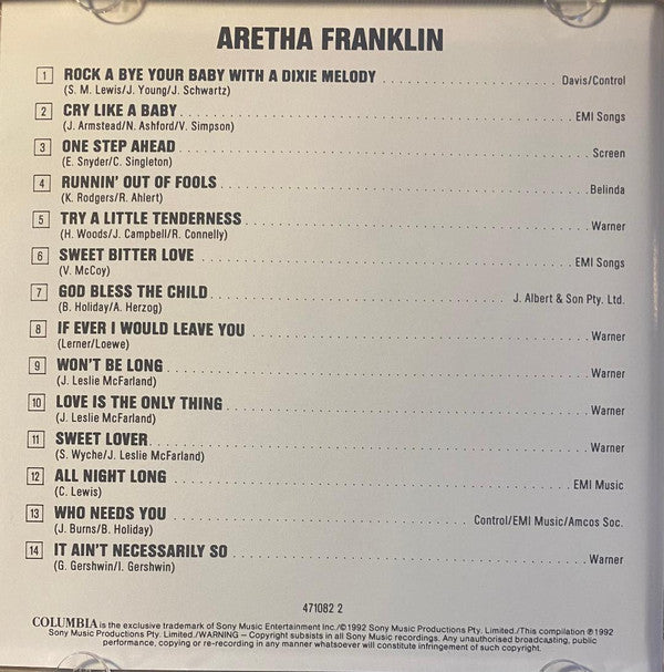 Aretha Franklin : Aretha Franklin (CD, Comp)