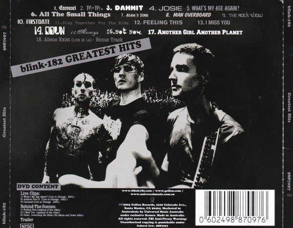 Blink-182 : Greatest Hits (CD, Comp + DVD-V, NTSC + Ltd)