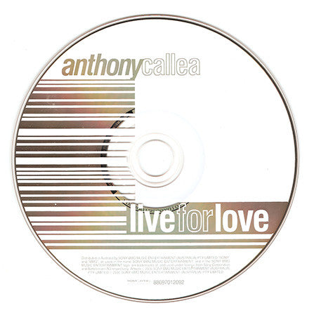 Anthony Callea : Live For Love (CD, Single)