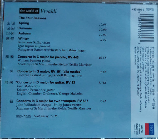 Antonio Vivaldi : The World Of Vivaldi (CD, Comp)