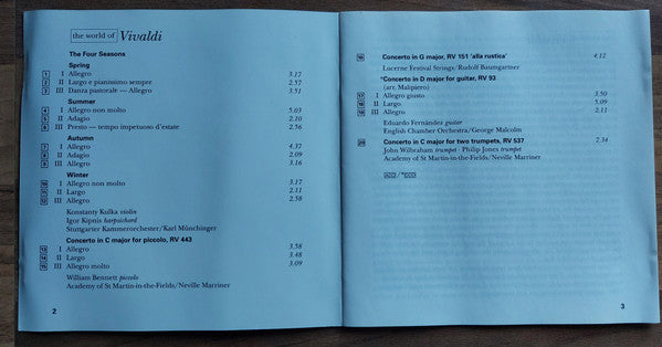 Antonio Vivaldi : The World Of Vivaldi (CD, Comp)