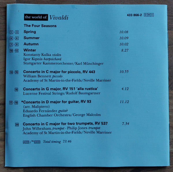 Antonio Vivaldi : The World Of Vivaldi (CD, Comp)