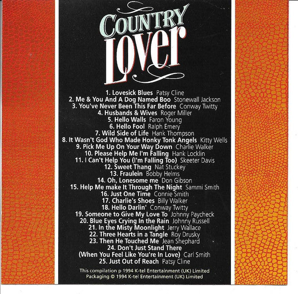 Various : Country Lover (CD, Comp)