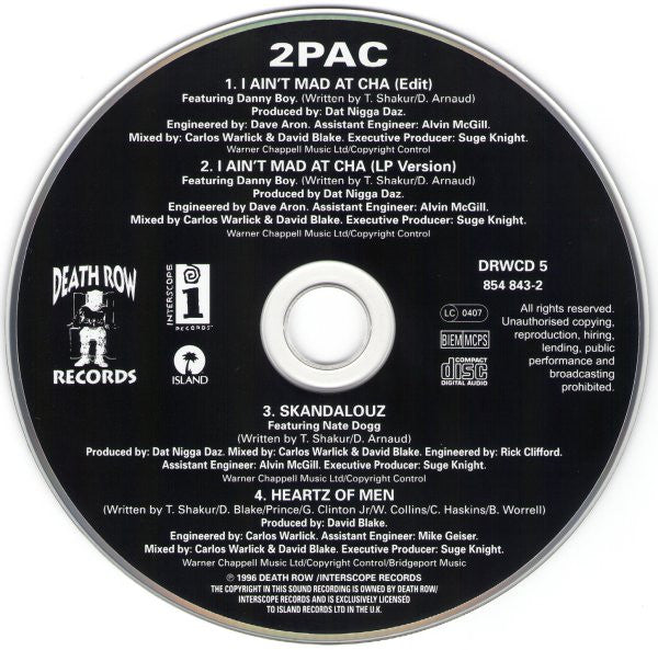 2Pac : I Ain't Mad At 'Cha (CD, Single)