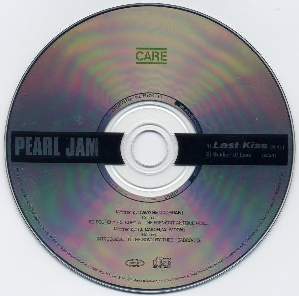 Pearl Jam : Last Kiss (CD, Single, Dig)