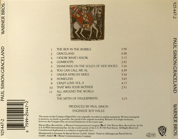 Paul Simon : Graceland (CD, Album)