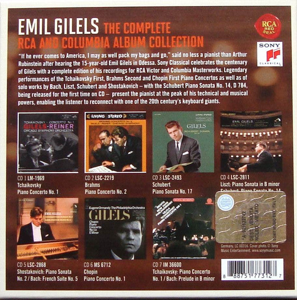 Emil Gilels : The Complete RCA And Columbia Album Collection (7xCD, RE, RM + Box, Comp)
