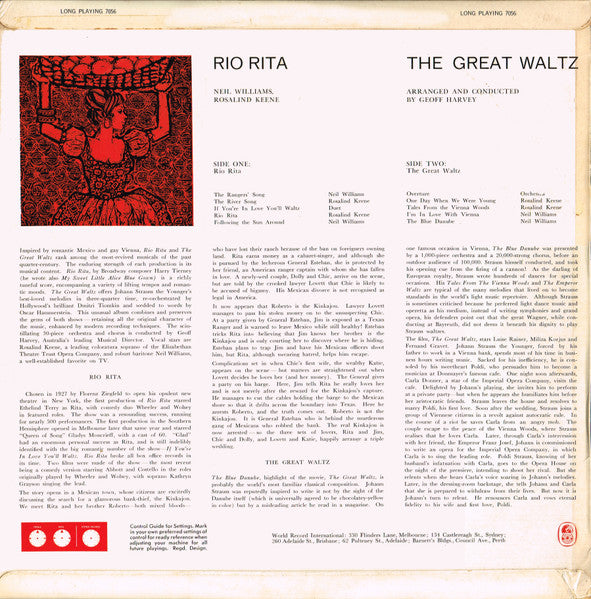 Neil Williams And Rosalind Keene : Rio Rita / The Great Waltz (LP, Album, Mono, Club)