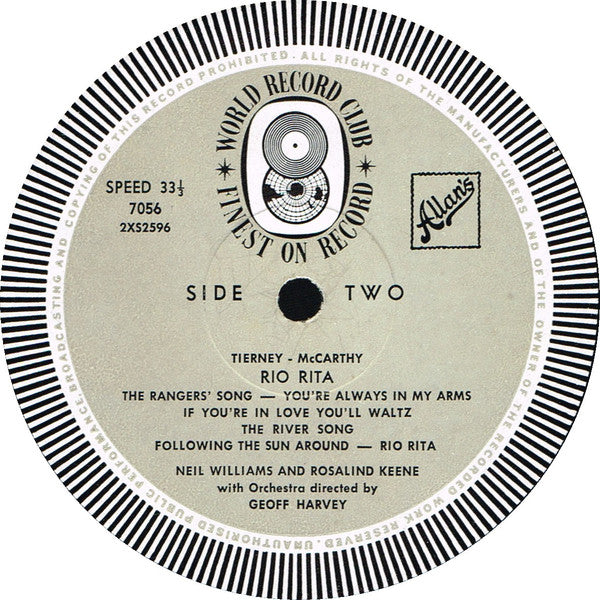 Neil Williams And Rosalind Keene : Rio Rita / The Great Waltz (LP, Album, Mono, Club)