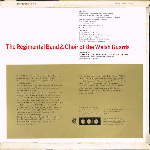 The Regimental Band* & Regimental Choir Of The Welsh Guards : The Regimental Band Of Welsh Guards (LP, Album, Mono, Club)