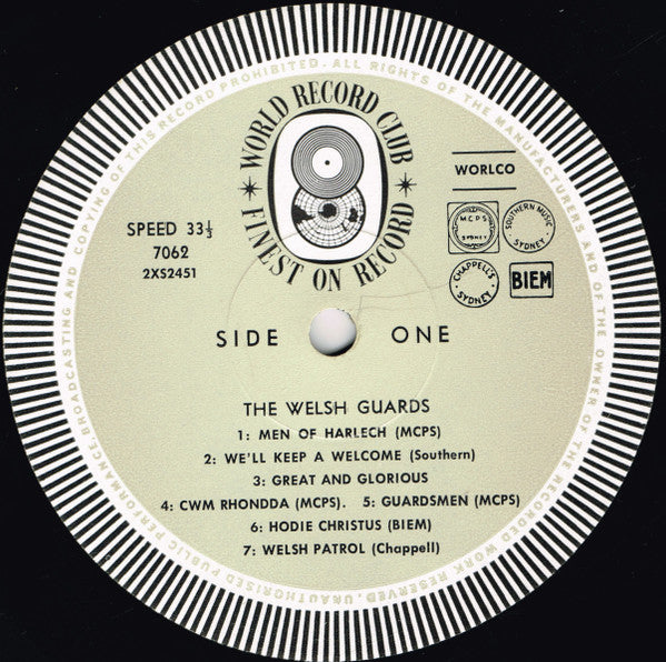 The Regimental Band* & Regimental Choir Of The Welsh Guards : The Regimental Band Of Welsh Guards (LP, Album, Mono, Club)