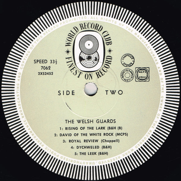 The Regimental Band* & Regimental Choir Of The Welsh Guards : The Regimental Band Of Welsh Guards (LP, Album, Mono, Club)