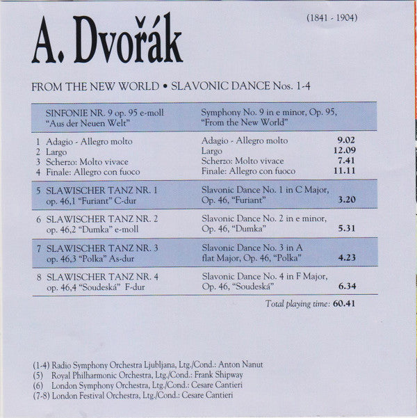 Antonín Dvořák : From The New World • Slavonic Dance Nos. 1 - 4 (CD, Comp)