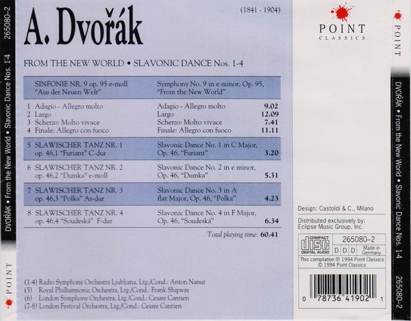 Antonín Dvořák : From The New World • Slavonic Dance Nos. 1 - 4 (CD, Comp)