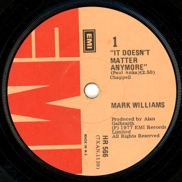 Mark Williams (4) : It Doesn't Matter Anymore (7", Single)
