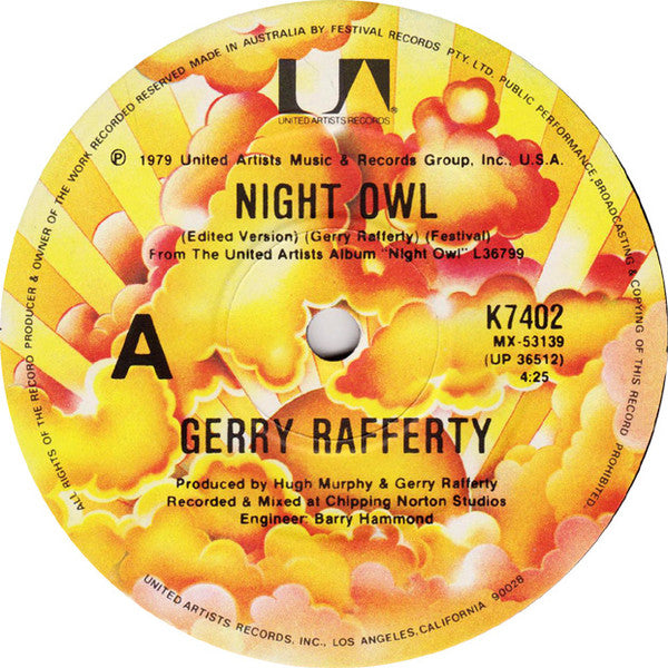 Gerry Rafferty : Night Owl (7", Single)