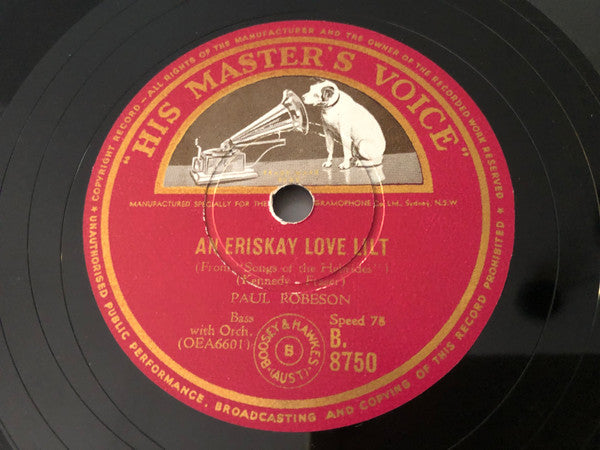 Paul Robeson : An Eriskay Love Lilt / Song Of The Volga Boatmen (Shellac, 10")