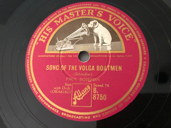 Paul Robeson : An Eriskay Love Lilt / Song Of The Volga Boatmen (Shellac, 10")