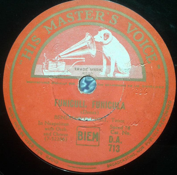 Beniamino Gigli : Funiculi, Funiculà / Povero Pulcinella (Shellac, 10")
