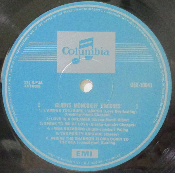 Gladys Moncrieff : Gladys Moncrieff Encores (LP, Comp, Mono)