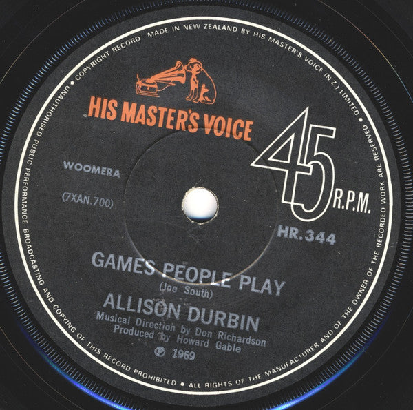 Allison Durbin : Games People Play (7", Single)