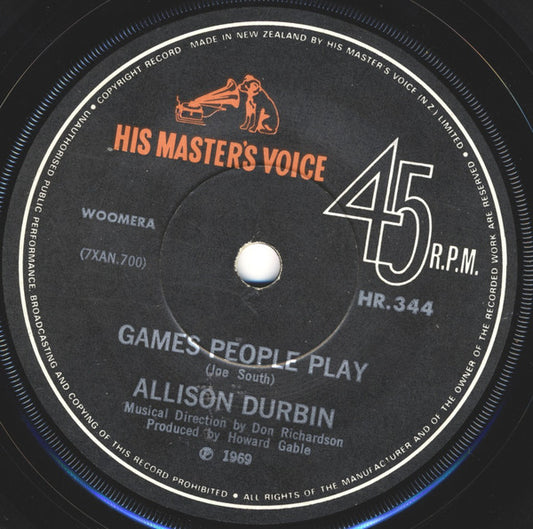 Allison Durbin : Games People Play (7", Single)