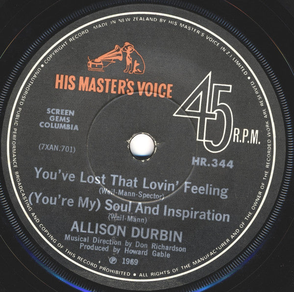 Allison Durbin : Games People Play (7", Single)