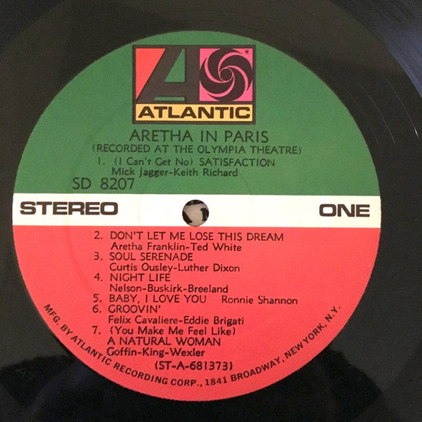 Aretha Franklin : Aretha In Paris (LP, Album)