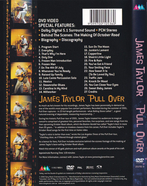 James Taylor (2) : Pull Over (DVD, Multichannel, PAL)